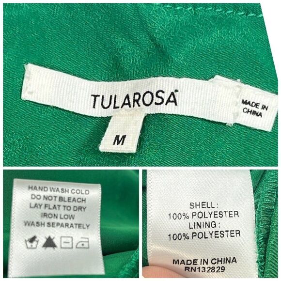 Revolve Tularosa Green Ruffle One Shoulder Shorts Romper Size Medium Davey - Picture 7 of 14